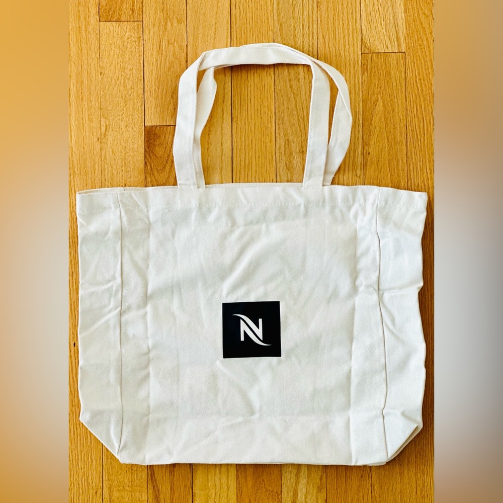 Nespresso Upcycled Canvas Tote Bag Cream-Colored NWT - Picture 5 of 9